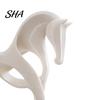 Artistic Desktop Ornament 3D Printed Abstract Horse Statue, Minimalist Galloping Stallion Sculpture with One-Piece Print Flowing Curves, Modern