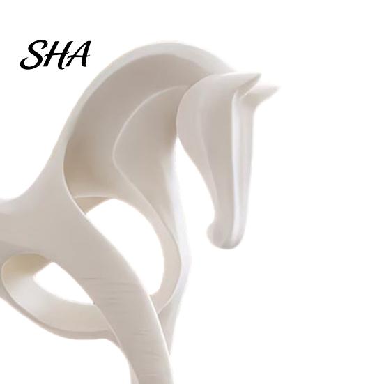 Artistic Desktop Ornament 3D Printed Abstract Horse Statue, Minimalist Galloping Stallion Sculpture with One-Piece Print Flowing Curves, Modern