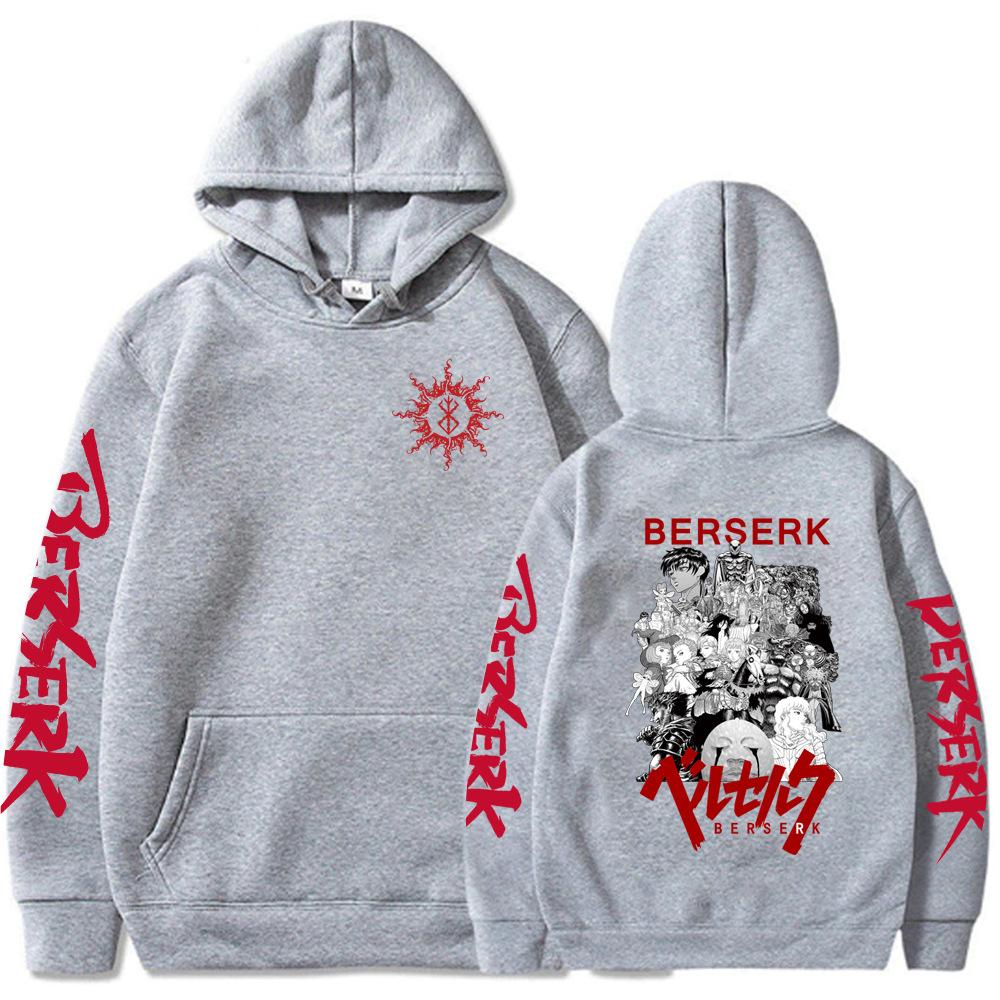 

Берсерк Гатс Японская Анимация Толстовки Мужская Мода Толстовки с Длинным Рукавом Женская Повседневная Уличная Одежда Харадзюку 3XL