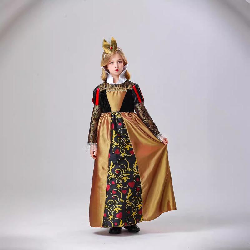 New Dream Wonderland Peach Heart Queen Dress Retro Court Dress Halloween Poison Queen Girls Dress
