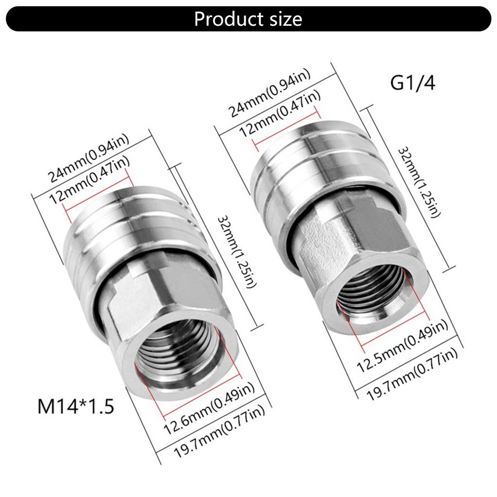 1/4 Inch Stainless Steel Quick Connection Pressure Washer Accessories for Efficient Cleaning Easy to Use Female Adapters
