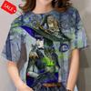 Halloween Pattern T Shirt For Women Witch 3d Printed Short Sleeves Summer Casual Oversized T-shirts O-neck Tops Tees Streetwear