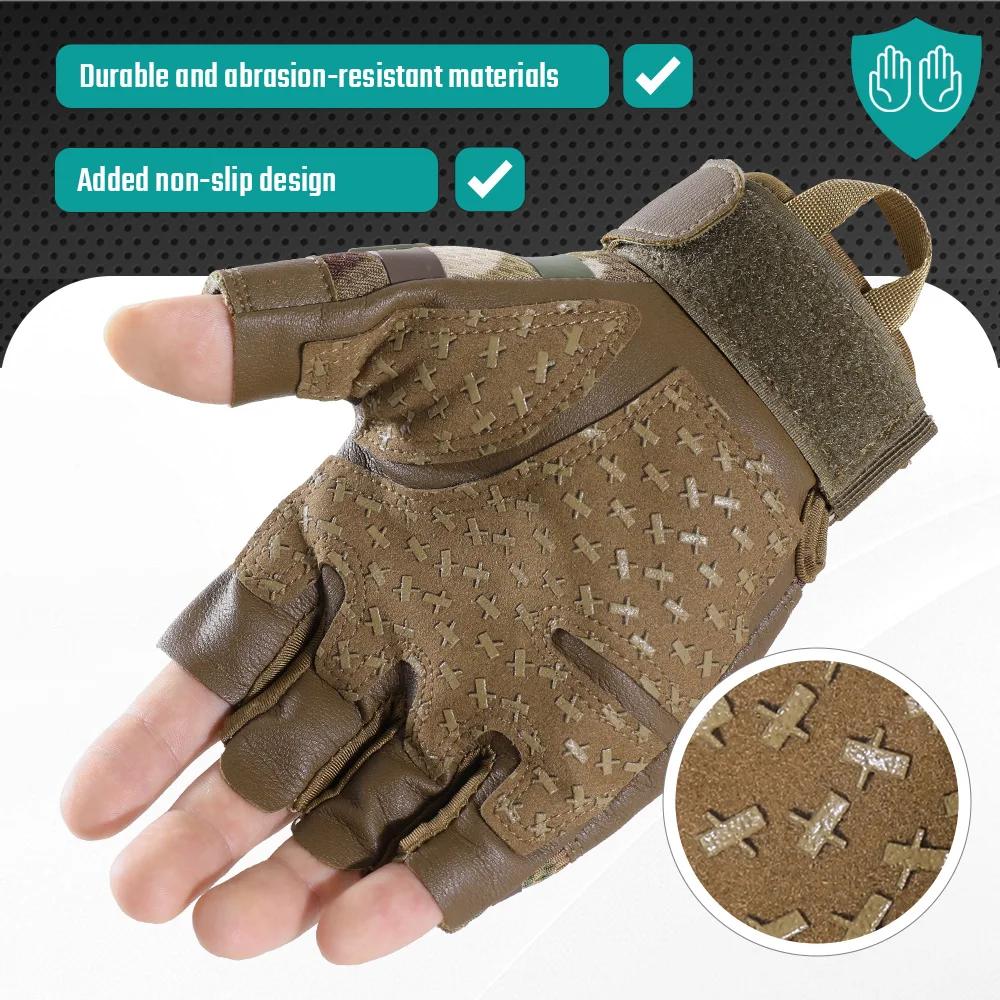 Gants sans doigts tactiques respirants demi-doigts sports cyclisme tir travail extérieur équipement de protection pour hommes