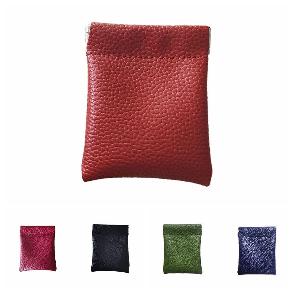 Waterproof Leather Makeup Coin Purse Self-closing Mini Makeup Bag  Jewelry Packing