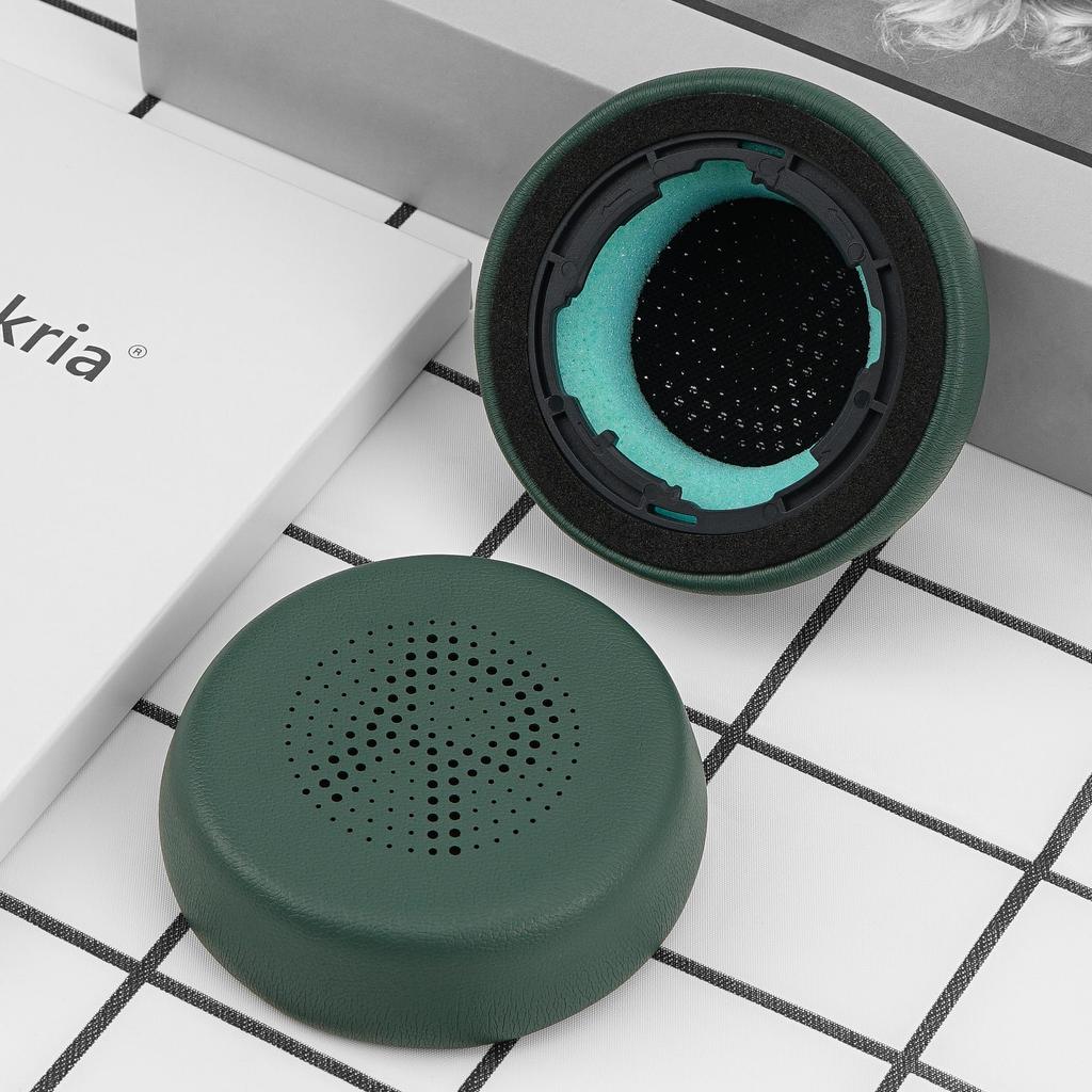 Geekria QuickFit Earpads Compatible with JLab Go Lux ANC Wireless Ear Cups Headphones, Pads/Ear (Protein Leather/Sage)