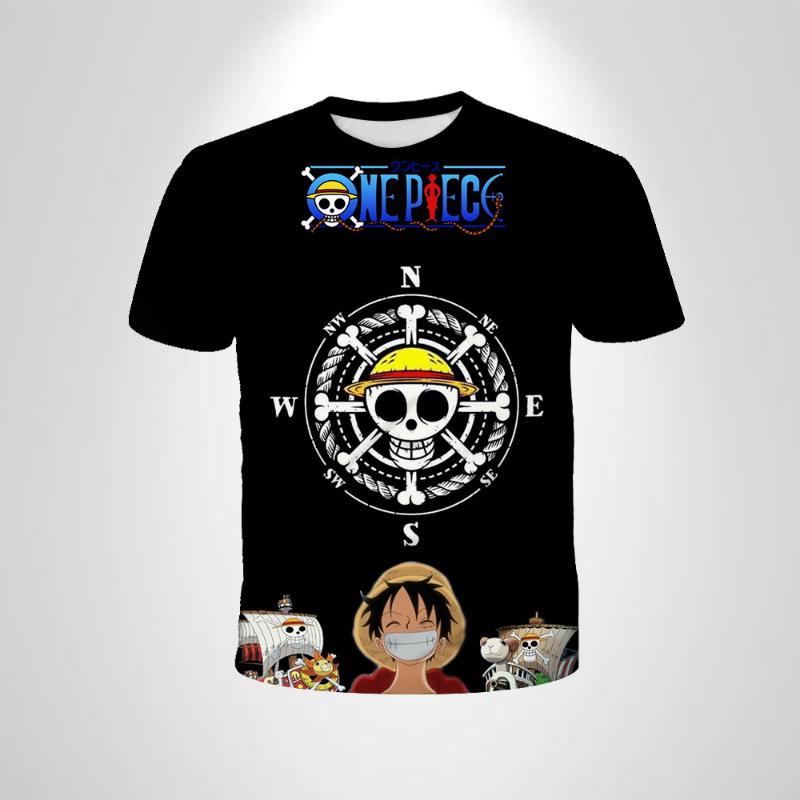 

Аніме One Piece Футболка для хлопчика Косплей Луффі Чоловіча Мультяшна з коротким рукавом крута Верх Хлопчик Вільний чоловічий Одяг Повсякденна футболка 130