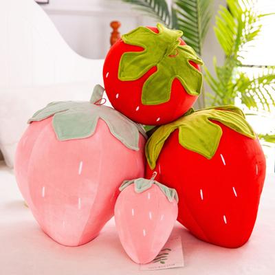 Erdbeer-Plüschkissen für Kinder, superweiches, ausgestopftes Obstspielzeug, süßes Sitzkissen, waschbar, Weihnachtsgeschenk für Kinder, Lehrer, Freunde