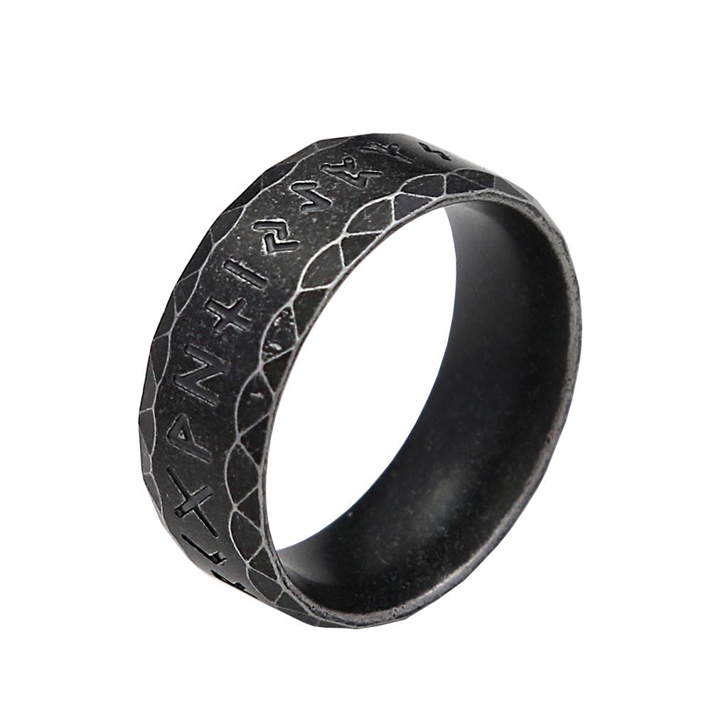 Nordic Viking Rune Ring For Men Women Stainless Steel Punk Vintage Amulet Ring Unique Simple Biker Jewelry Gifts Dropshipping