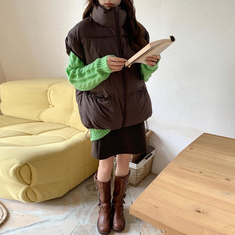 DIMANAF 2025 Women Parkas Plus Size Vest Coats Jackets Short Sleeveless Outerwear Thick Warm New Autumn Winter