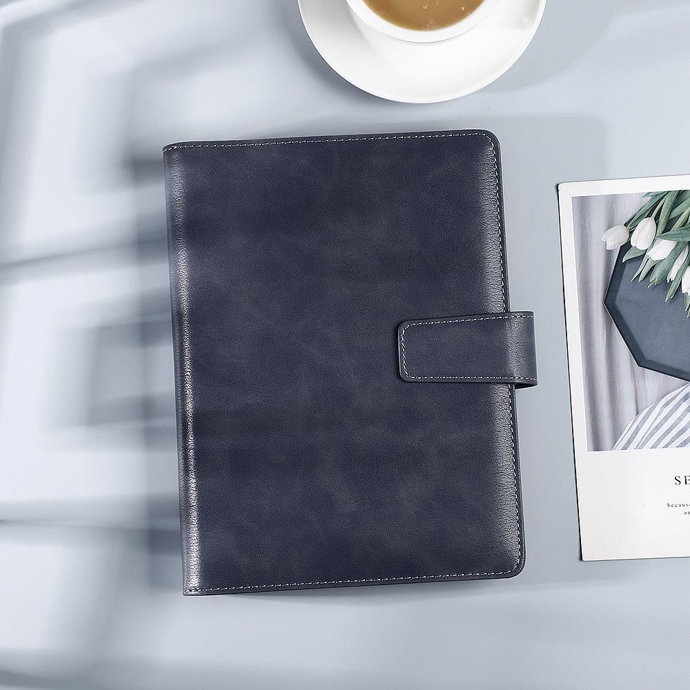 A5 Leather Hardcover Notebook - Thick, Detachable, Simple Business Office Diary