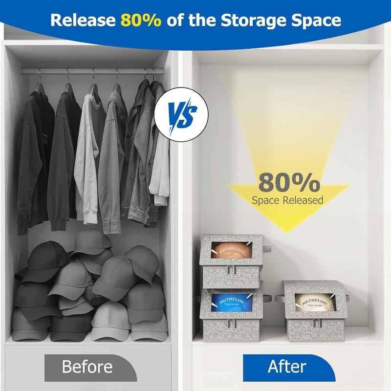 Multi-Functional Hat Storage Box  Large Capacity  Foldable  Organizer  for  Baseball Caps Ideal Home  Closet  Accessory