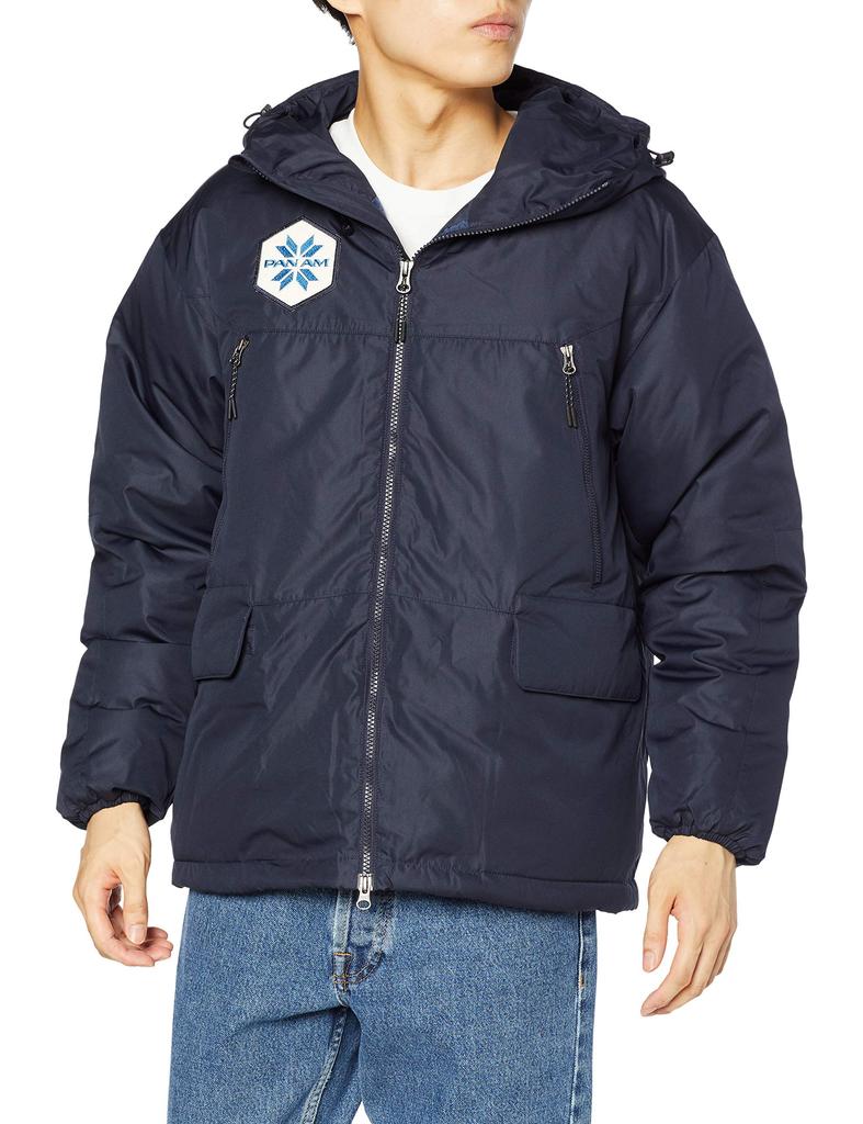 Mizuno Breath Thermo Midweight Down Winter Jacket for Outdoor PANAM Size S To Japanese Size Travel, (Go To) B2JE0580, Navy, (equivalent S)