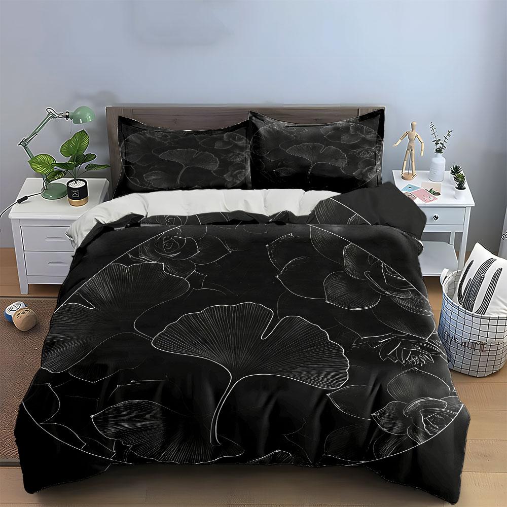 Floral Design Three-Piece Home Decor Soft Comfortable Duvet Cover Bedding Set Included 1*Duvet Cover & 2*Pillowcases, Gift