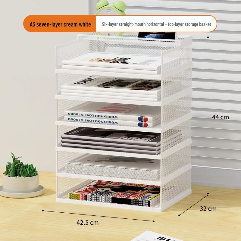 A3A4 Metall Desktop Aktenorganizer Rack - Büroarbeitsplatz Dokumentenhalter