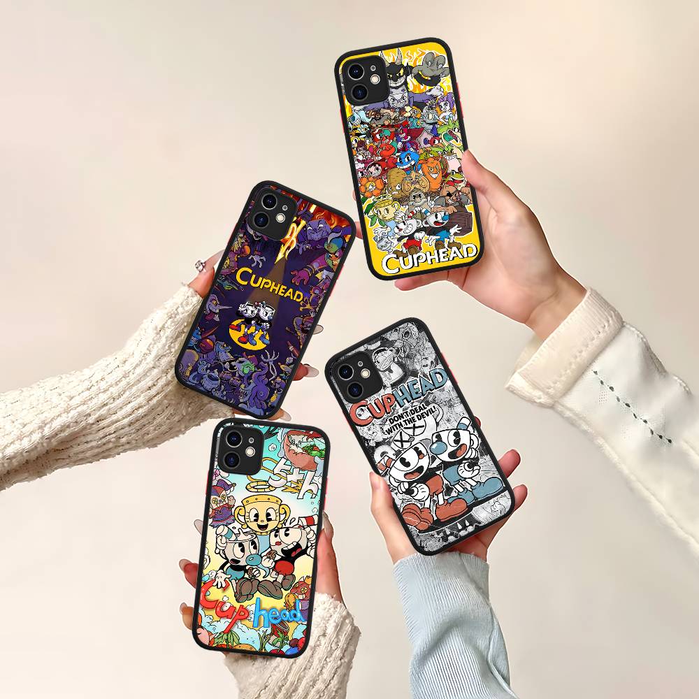 C-Cuphead Classic Game Phone Case For IPhone 16 15 14 13 12 11 Pro Max XS Max X Plus Matte Shockproof Cover