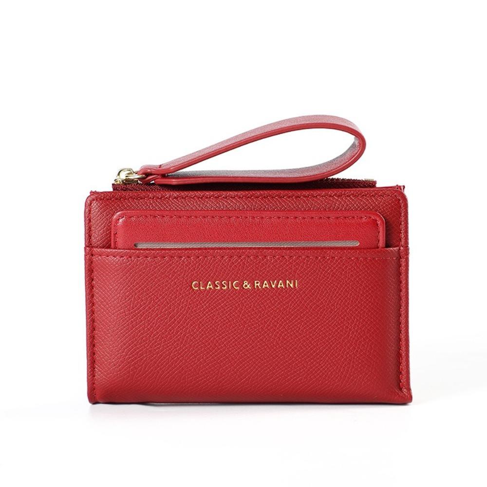 

New Portable Women s Wallet PU Leather Multipurpose Coin Purse Lanyard Solid Color Card Holder