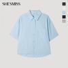 [She S miSS] Cotton Patch Pocket Short Sleeve Shirt SwwStp22050