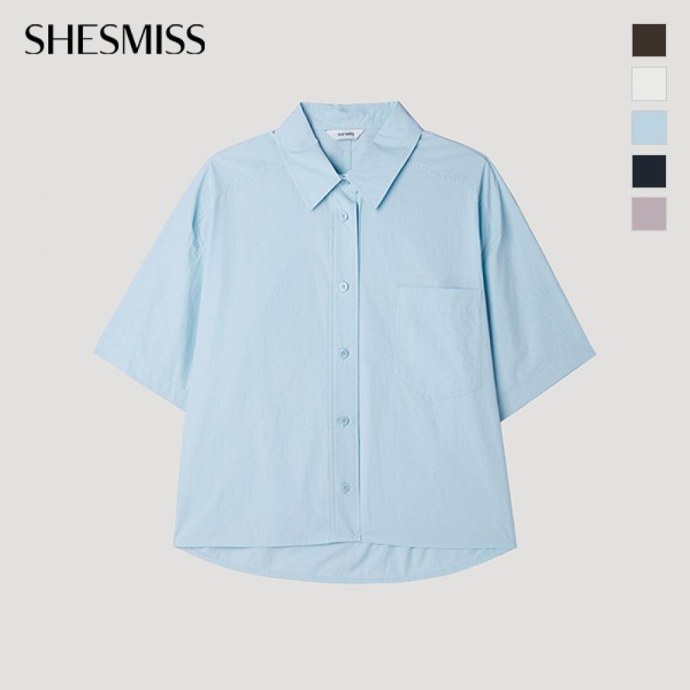 [She S miSS] Cotton Patch Pocket Short Sleeve Shirt SwwStp22050