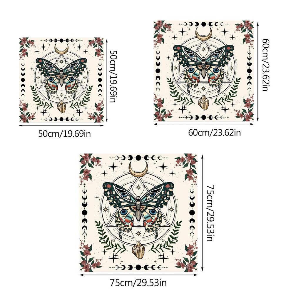 Tapestry Butterfly Moon Phases Tablecloth for Bedroom Decorative Background Cloth Picnic Blanket Tarot Tablecloth Home