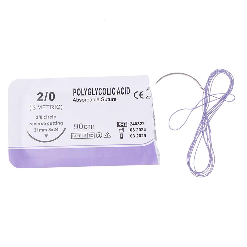 Wchłanialny Nić Szyjna Specyficzna dla Psa Zwierzęcia PGA 90CM Z Igłą 2-0 3-0 4-0 Demonstracje Nauczania Ćwiczenia Użycie