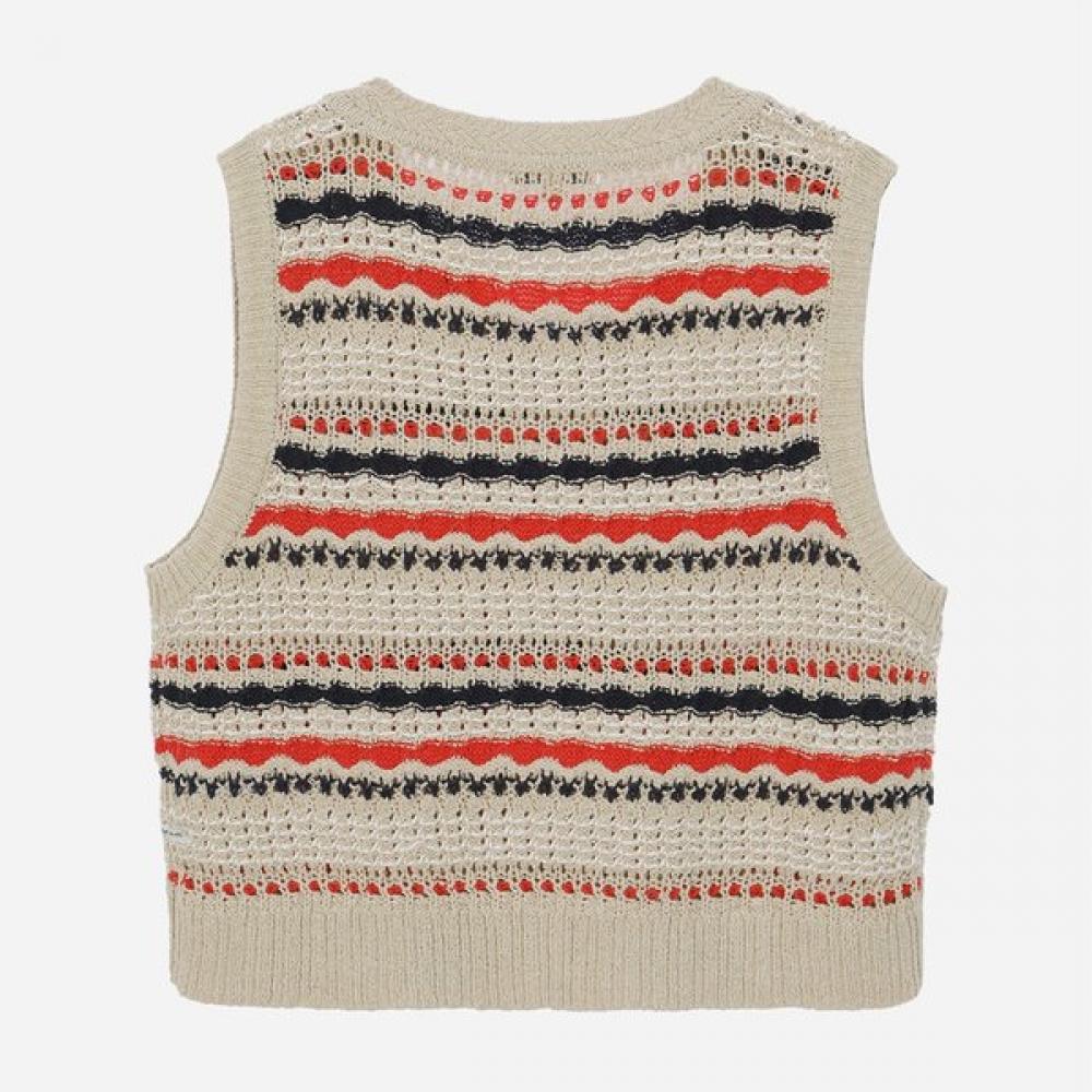 Thursday Island V Neck Color Block Knit Vest t262mVt139w