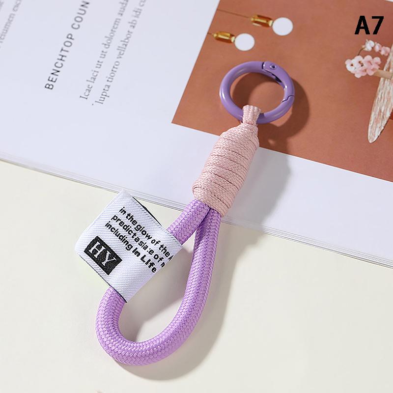 Mesh Lanyard Fluorescent Braid Rope Phone Case Hanging Cord Keychain Bag Pendant Keychain A7