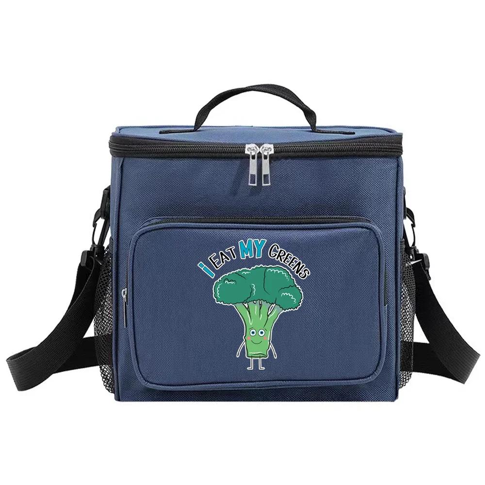 Shoulder Lunch Bag Insulated Bags Thermal Organizer Handbag Portable Waterproof Cooler Box for Men and Women Food Pattern