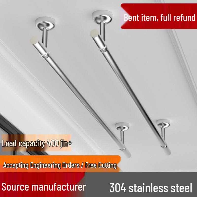 32mm 304 Stainless Steel Clothes Drying Rod for Balcony and Indoor/Outdoor Use