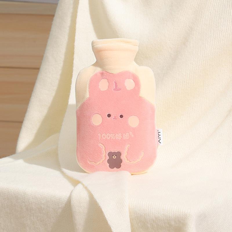 Cute Hot Water Bottle Bag For Girls Plush Shoulder Hand Warmer Heat Pack Warm Belly Instant Hot Pack Winter Water Heating Pad