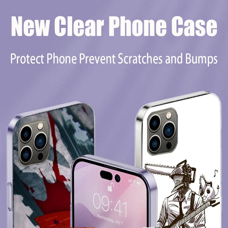 Anime Chainsaw Man Phone Case For Iphone 17 Air 15 Pro 14 Plus 16 Pro Max 12 13 Mini 11 16E X XS Cover Cute Fundas