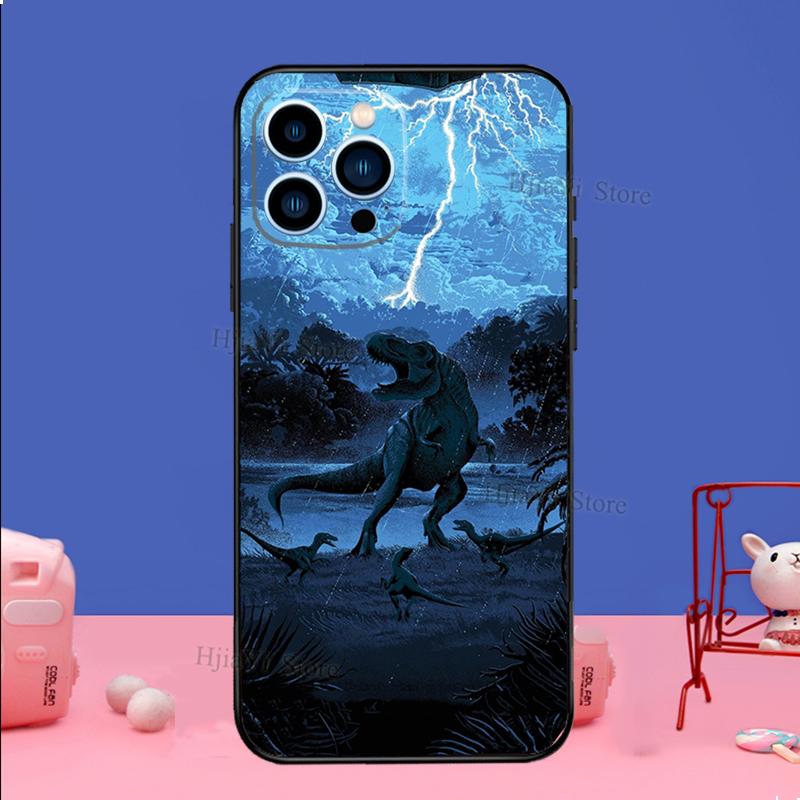 Jurassic Dinosaur Case For iPhone 16 15 13 11 14 Pro Max 12 Mini Plus XR X XS Max Silicone Phone Cover
