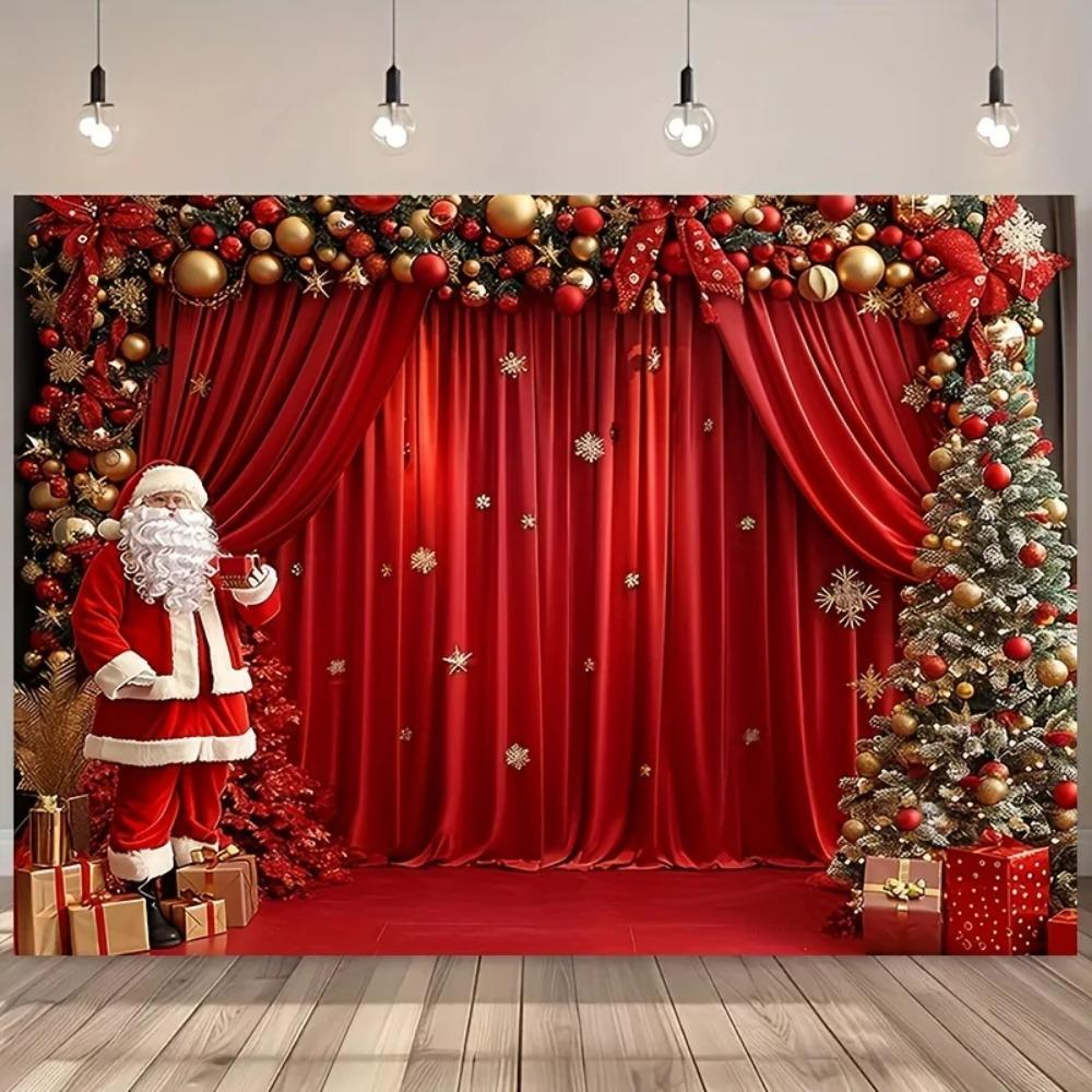 Winter Christmas banner background snowflake Christmas tree outdoor decoration prop background for family gatherings and parties