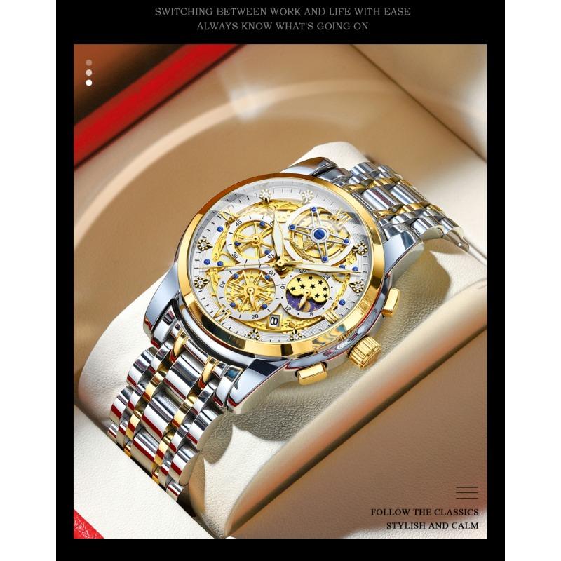 POEDAGAR Luxury Watch For Men Original Waterproof Luminous Date Clock Chronograph Stainless Steel Quartz Watches Reloj