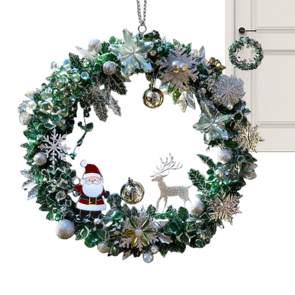 Christmas Tree Decorations 2D Santa Claus Home Decor Small Holiday Christmas Charm For Living Room Entryway Window Door Shelf