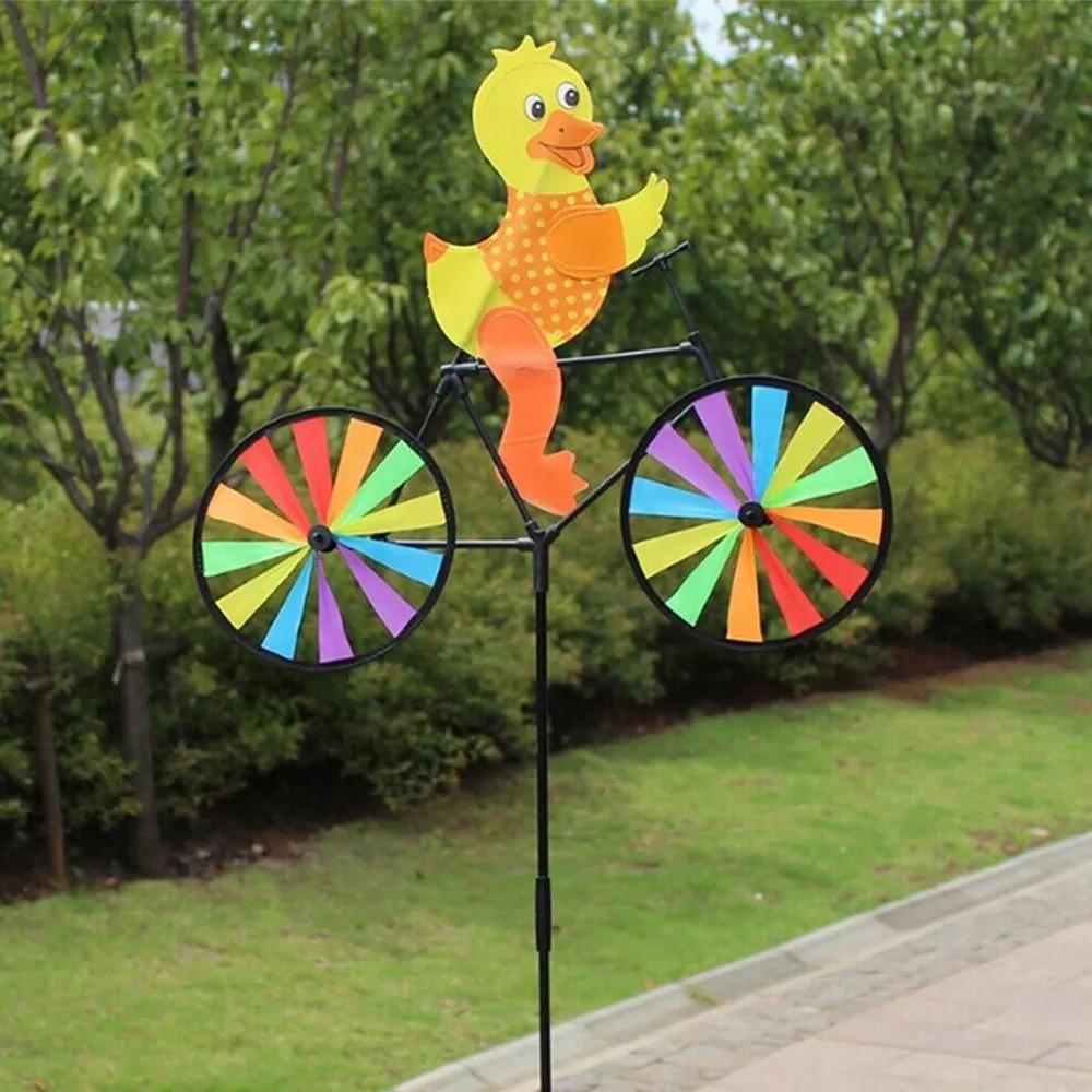 Yard Lawn Decor Animal Bicycle Wind Spinner Bee Outdoor Windmill Durable Bicycle Windmill