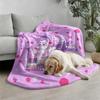 Kuromi Purple Polka Dot Flannel Blanket Soft Warm Throw Japanese Anime Camping Office Bedroom School Nap Blanket Summer Quilt