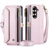 For Samsung Galaxy Z Fold 8 Case Crossbody Zipper Wallet RFID Blocking Card Slot Magnetic Leather Wristlet Flip Cover for Women