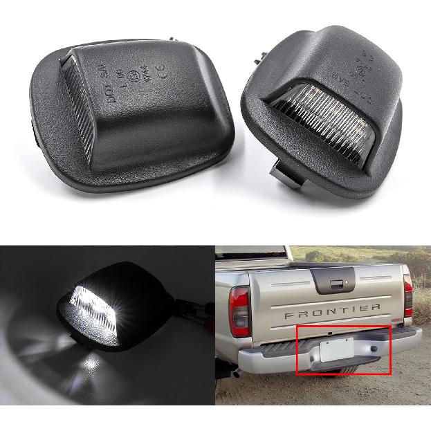 LED License Plate Lights Compatible With 1999-2004 Nissan Xterra, 1998-2004 Nissan Frontier OEM Led Number Lamps Replacement 12-SMD White Rear Tag
