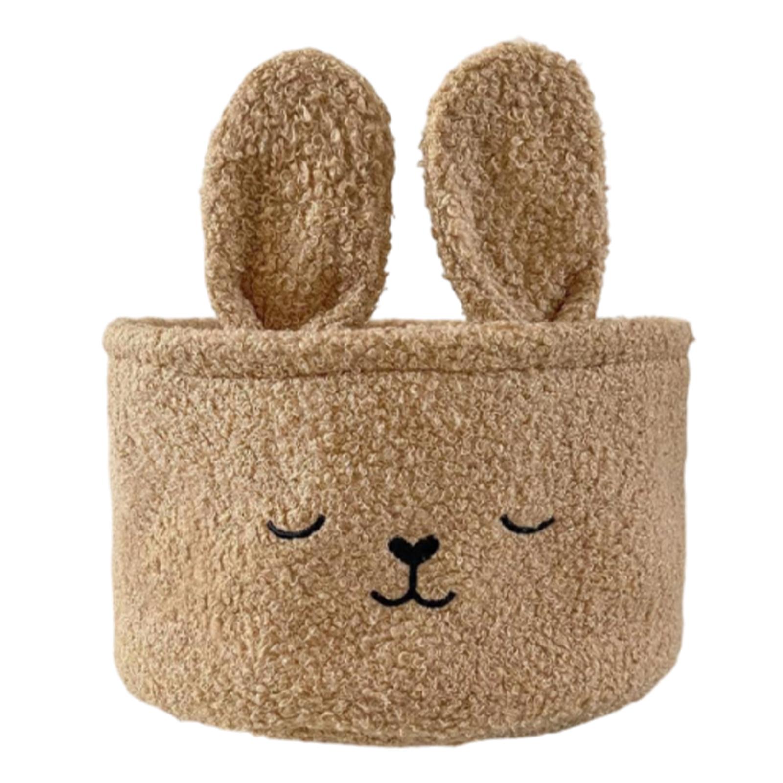Cartoon Plush Storage Basket, Entryway Miscellaneous Storage Basket, Household Clothes, Snacks, And Toy Storage Basket One Size кофейный