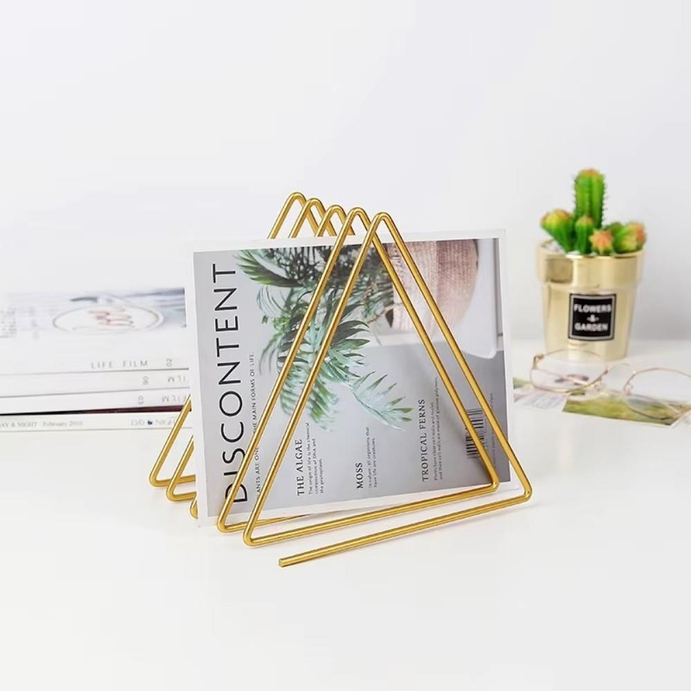 Creative Triangle Storage Rack Geometric Iron Small Bookshelf Multifunction Display Stand Holder Desktop Decoration