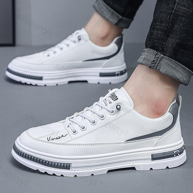 Fashion Autumn Men Pu Leather Casual Shoes 2025 Soft Leisure Men Sneaker Comfort Low-top Non-slip Sneakers Footwear Zapatillas De Hombre
