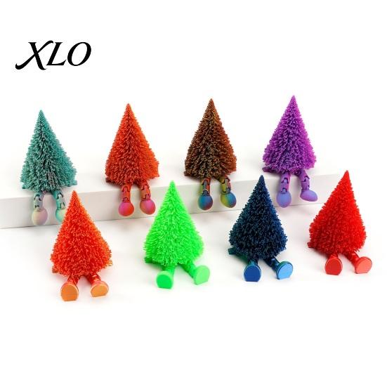 Novelty Holiday Desk Accessories Christmas Tree Figure, Flexible Movable Joints 3D Printed Collectable Figures Ornament, Creative Festive Atmosphere
