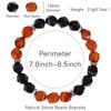 10mm Facettiertes Kristallachat, Schwarzer Obsidian & Tigerauge Stein Armband für Männer & Frauen