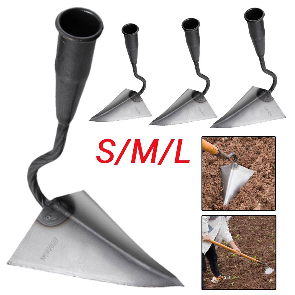 Plowing Hoe Triangle Agricultural Land Turning Loose Soil Hoe Manual Plough Rake Hoe for Household Garden Vegetable Planting