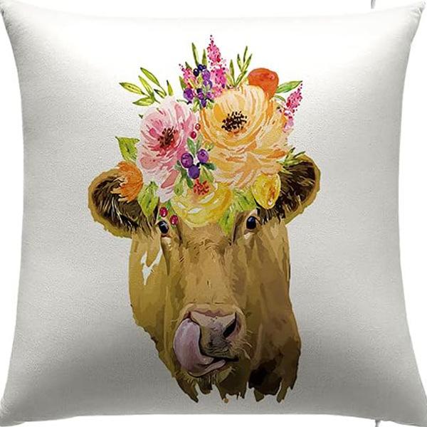 New Creative Cartoon Farmhouse Cow Animal Pillow Case Home Decoration Living Room Car Cushion