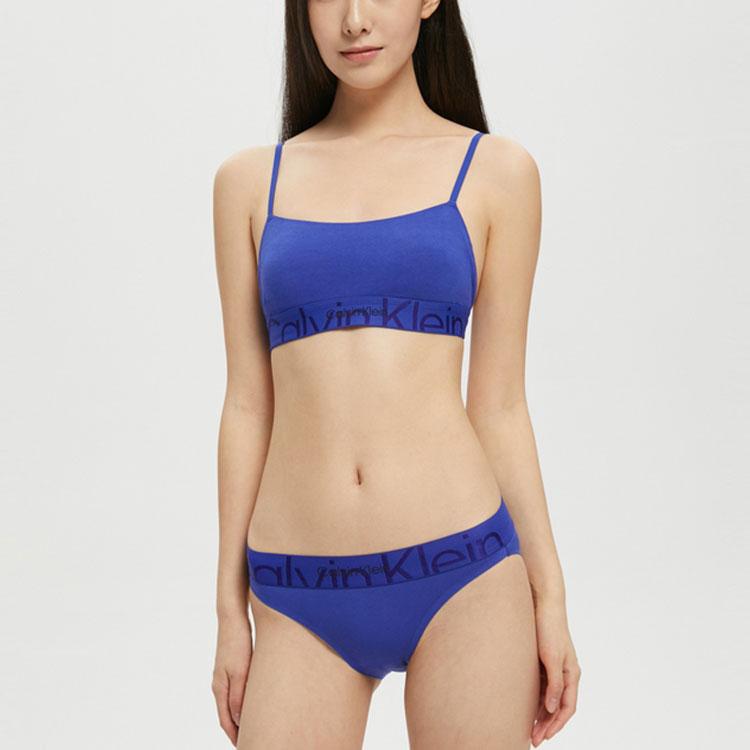 Calvin Klein Printed Letter Sexy Low Rise Triangle Underwear Women underwear Dark-Blue QF6993AD-CMB