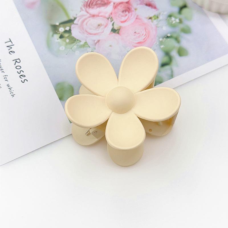 

Женская цветочная заколка для волос, зажим-краб для хвостика - Модный акульий головной убор бежевый