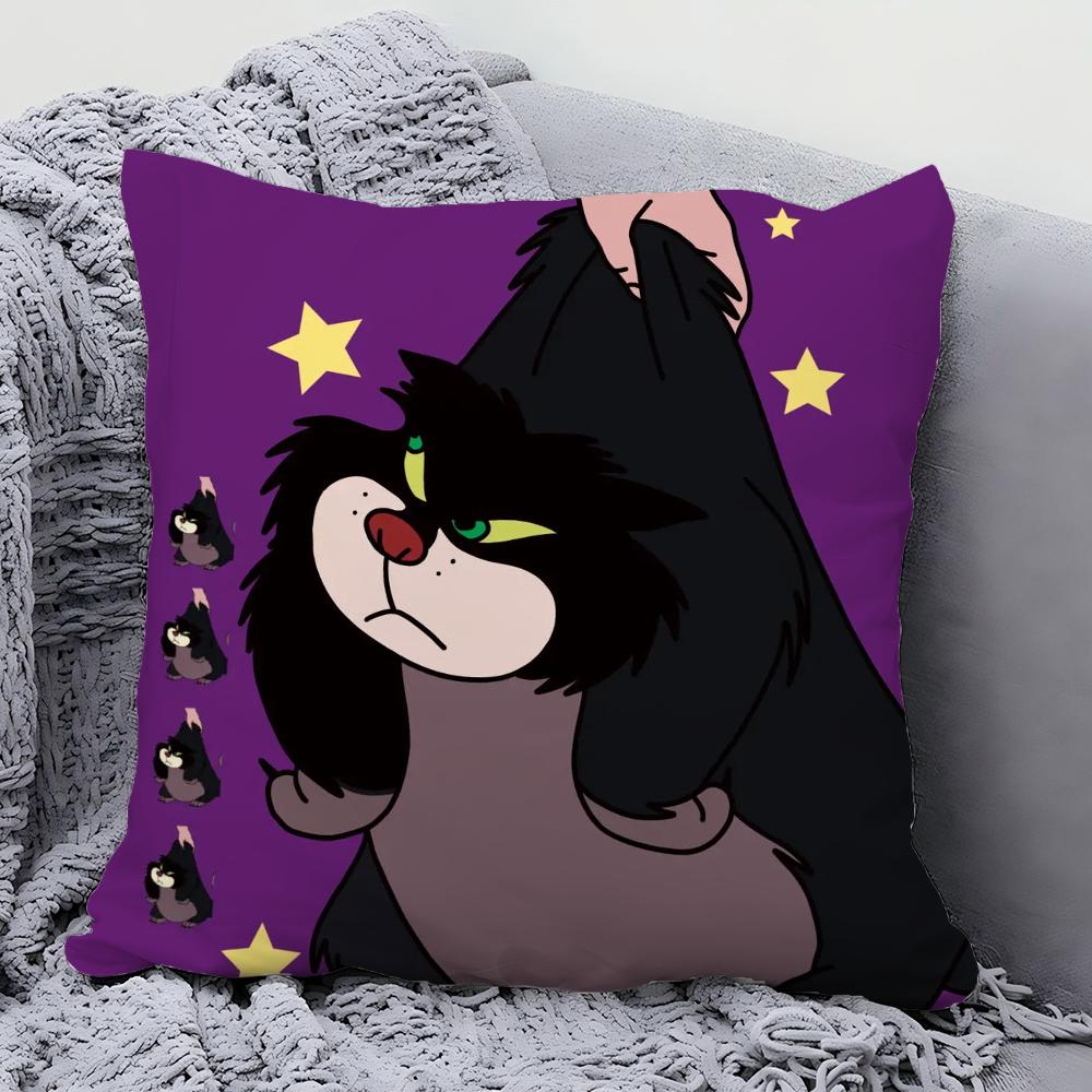 Cartoon Cute L-Lucifer Cat Pillow Case Square Pillow Bedroom Sofa Leisure Comfort Cushion Car Living Room Home Decoration 40X40