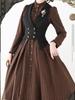 Retro Französischer Stil Sternennacht Taillenbetonierende Weste & Klassisches Kleid Set