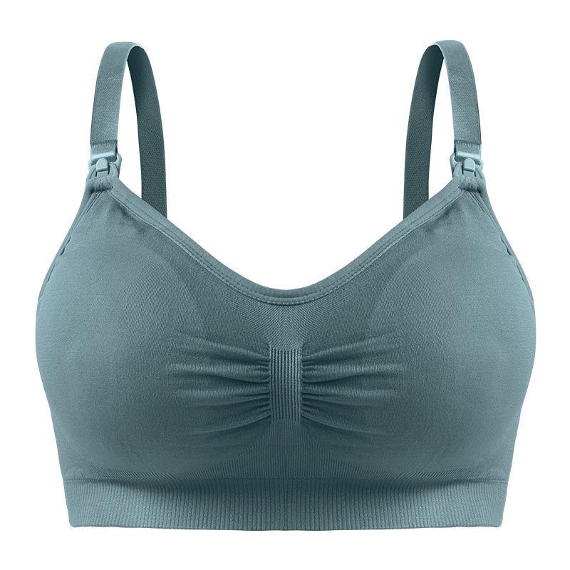 Women's Plus Size Maternity Nursing Bra, Front Open Wireless Push Up Seamless Breastfeeding Lingerie
